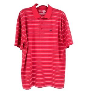 Wrangler 20X Golf Polo Shirt Men's Medium Red Striped Advanced Comfort‎ Cowboy
